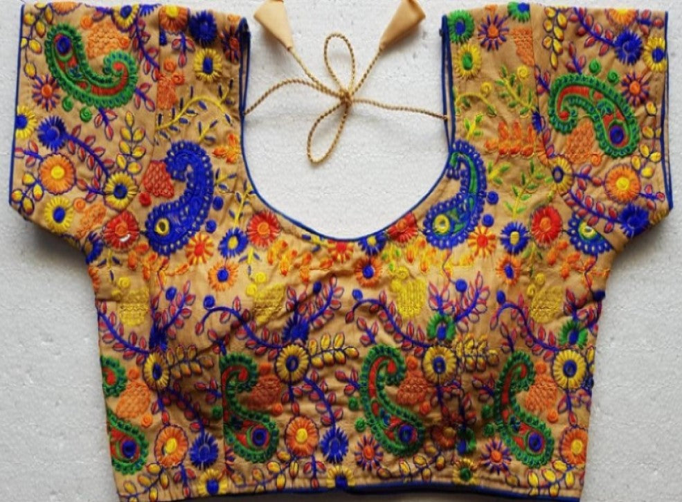 Heavy  Benglory Cotton Blouse with Kachhi embroidery work-No COD for this item - SVB Ventures
